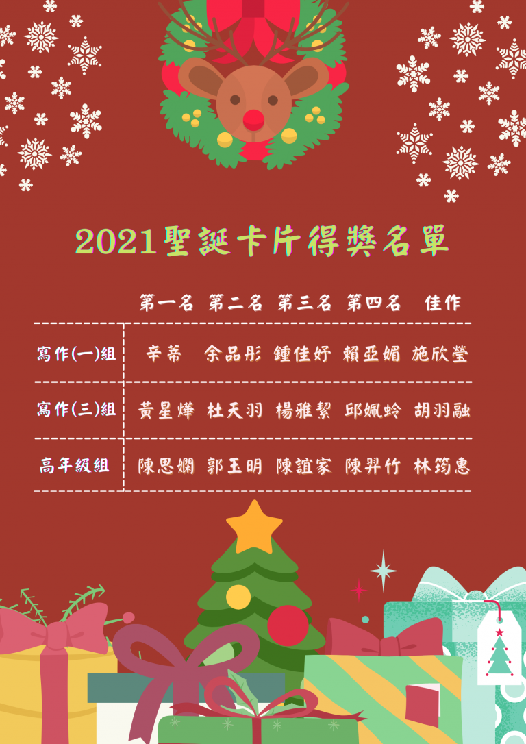 2021聖誕卡片得獎名單